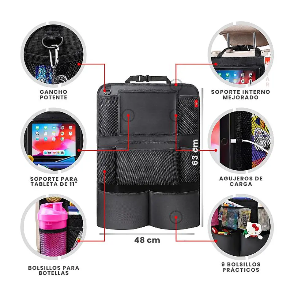 Pack 2 Bolsas de Almacenamiento Para Respaldo Auto 2