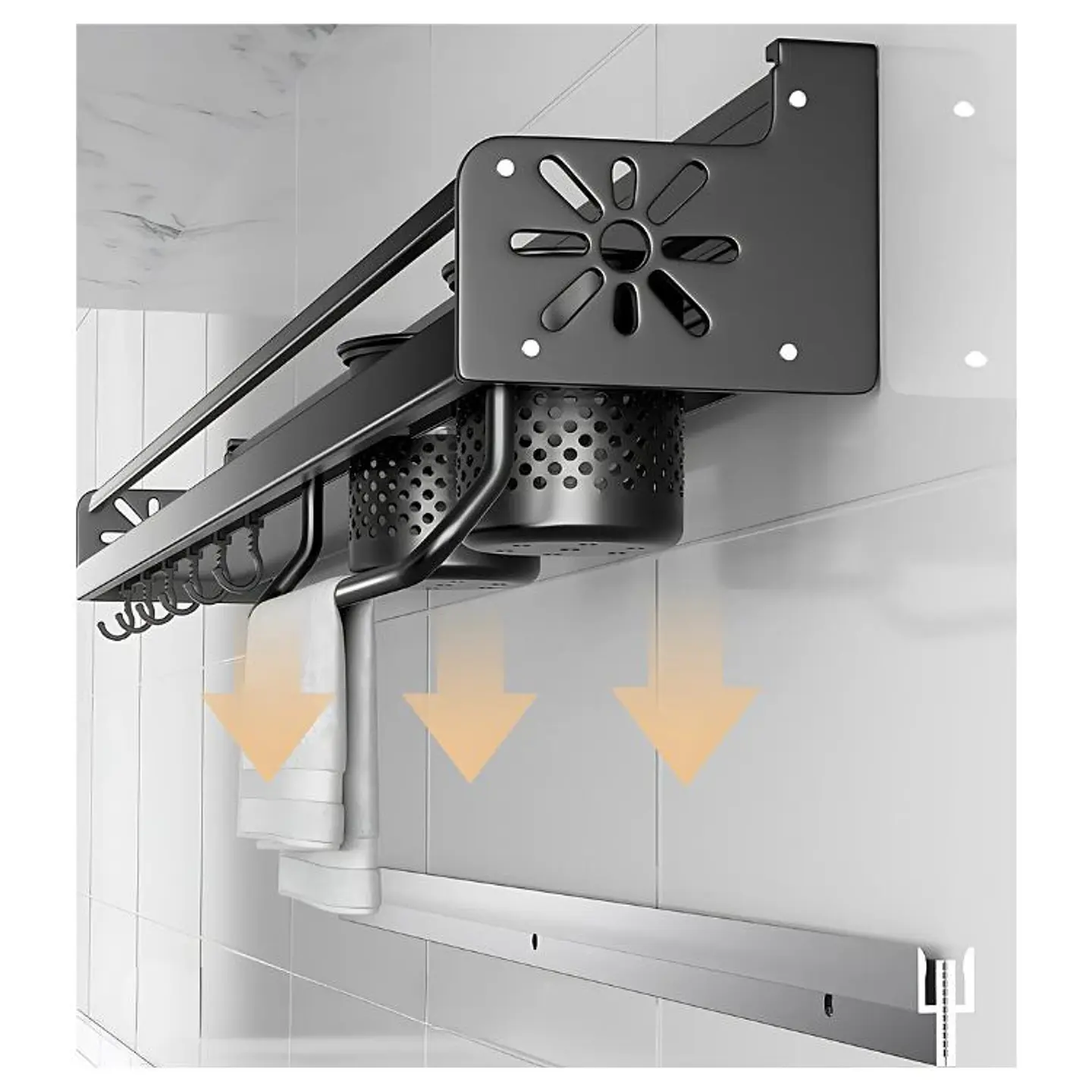Soporte Pared Para Utensilios de Cocina Multiuso 4
