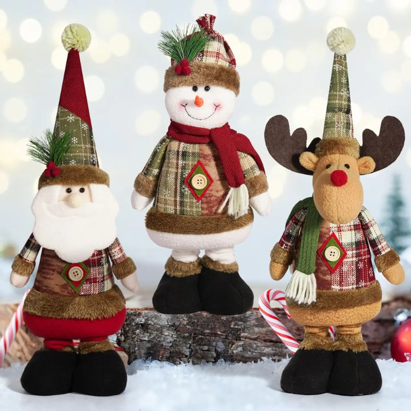 Set 3 Adornos Navideños Muñecos Patas Largas 5