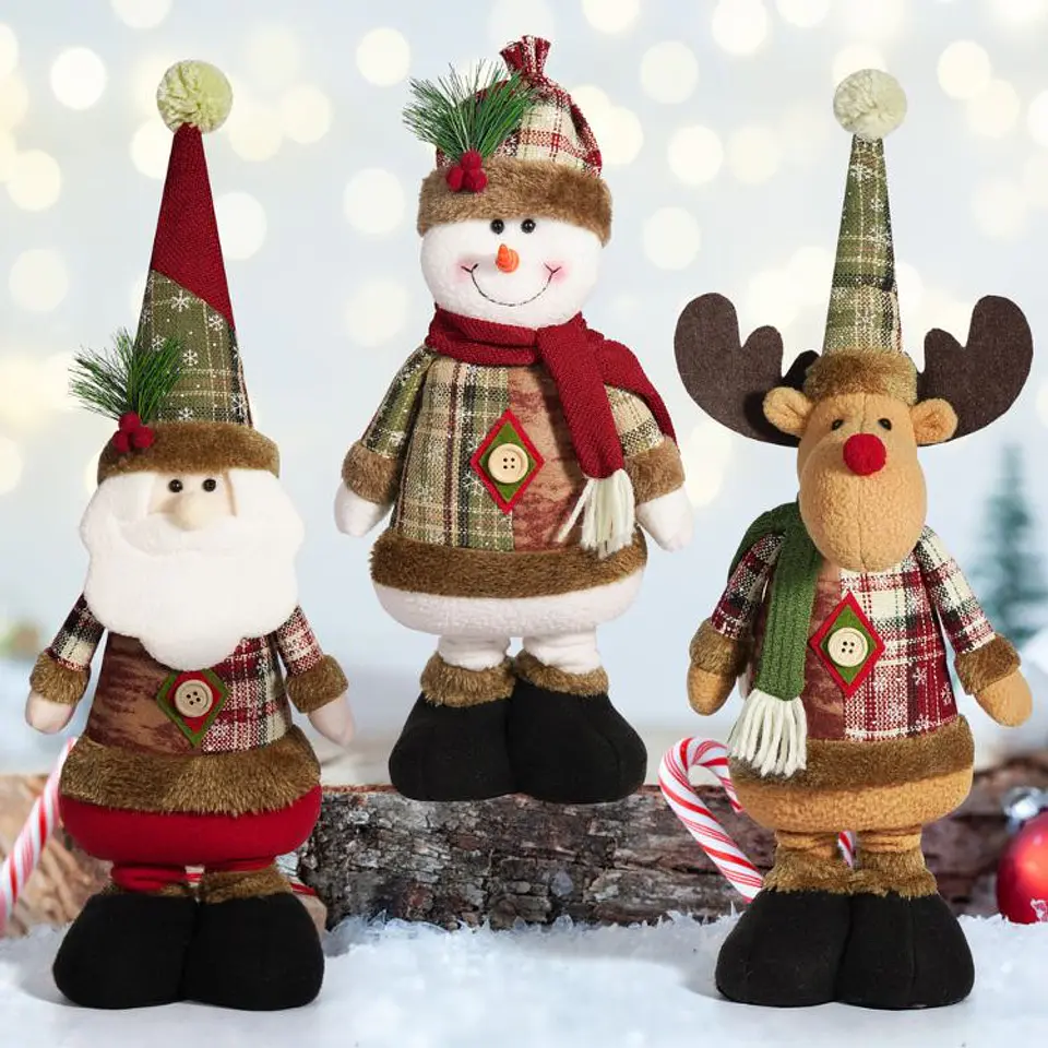 Set 3 Adornos Navideños Muñecos Patas Largas 5