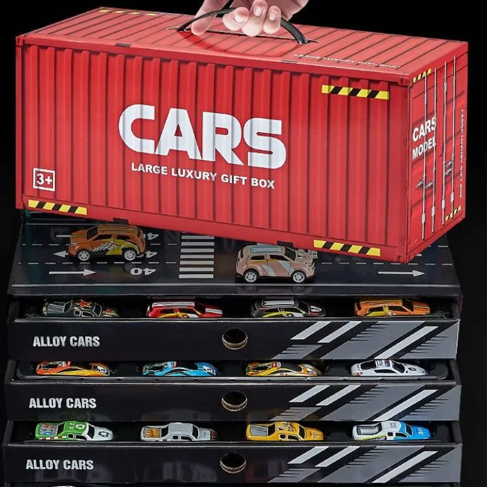 Paquete 48 Autos Pequeños Con Container Para Niños 6
