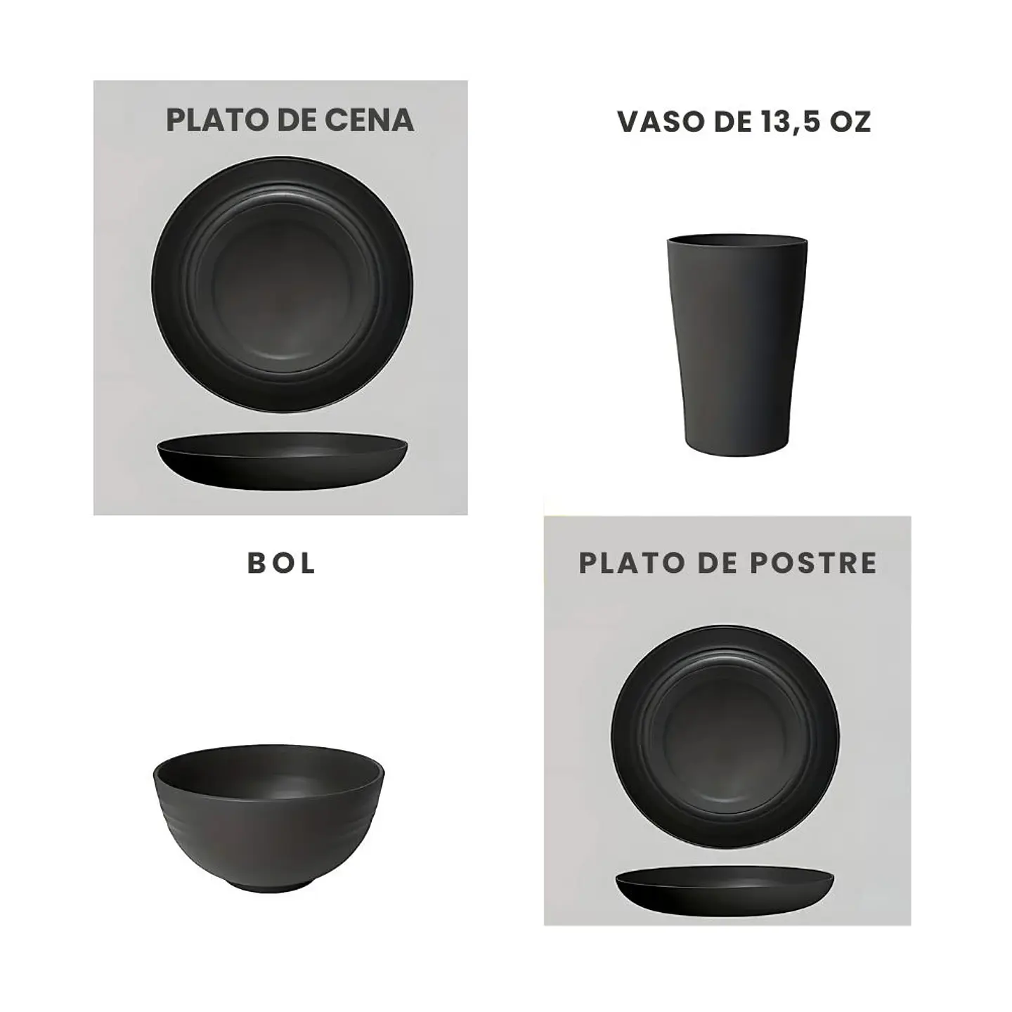 Juego Vajilla de 16 Piezas Plastico 3