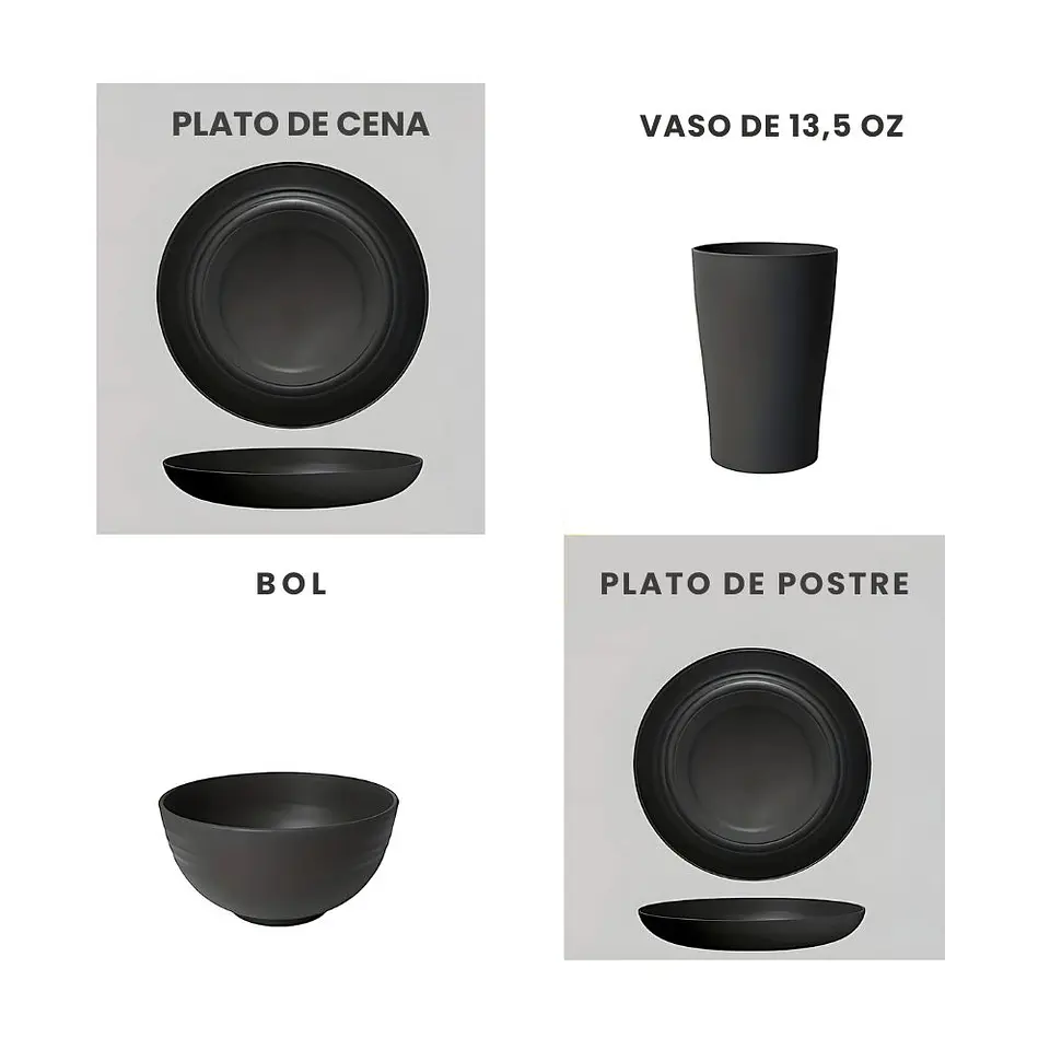 Juego Vajilla de 16 Piezas Plastico 3