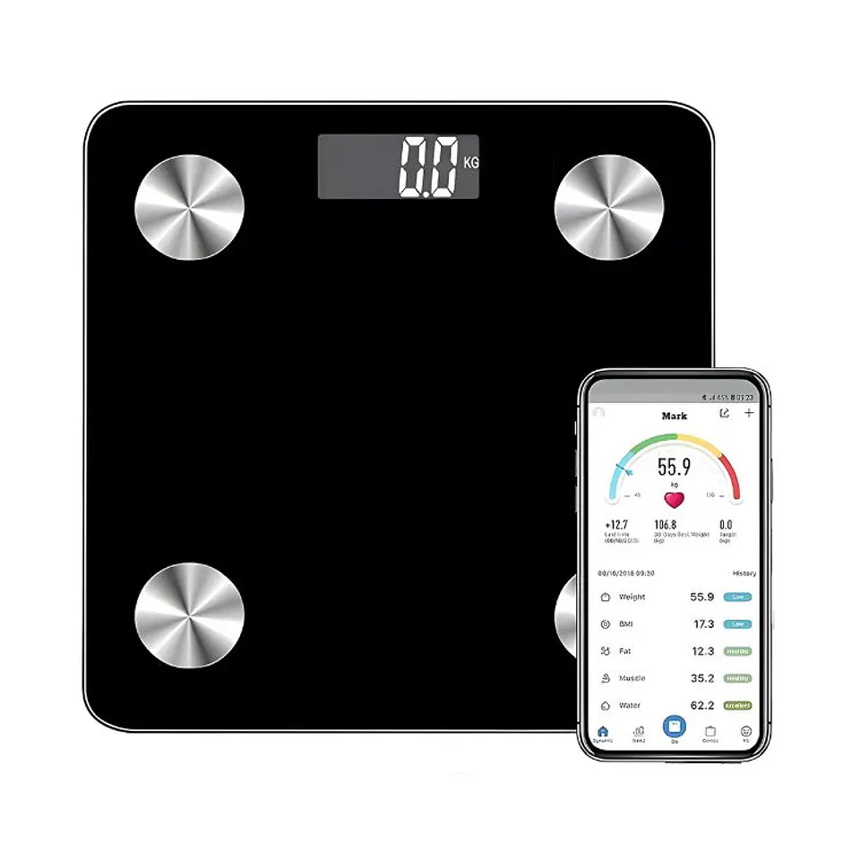 Balanza Pesa Baño Usb Digital Bluetooth Recargable 180kgs 5