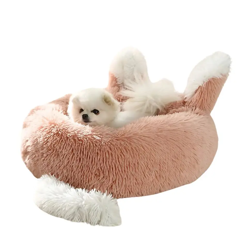 Cama Redonda Tipo Orejas Perros Y Gatos 50cm Antideslizante 17