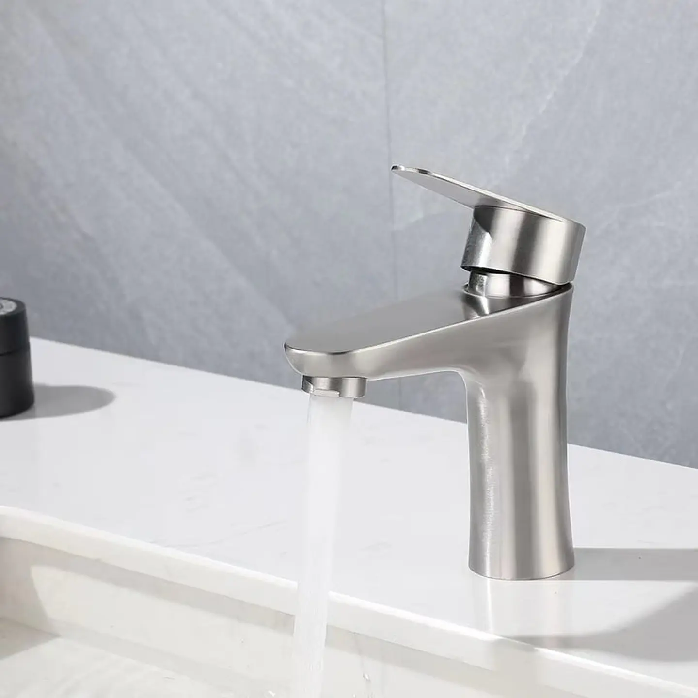 Grifo De Baño Mezclador Una Sola Manija Acero Inoxidable 2