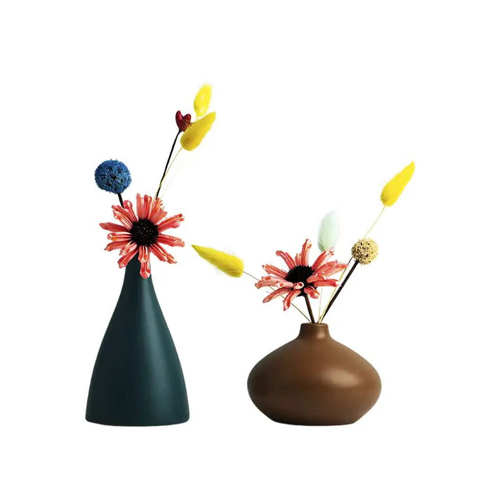 Set 2 Floreros Estilo Nórdico De Ceramica 1