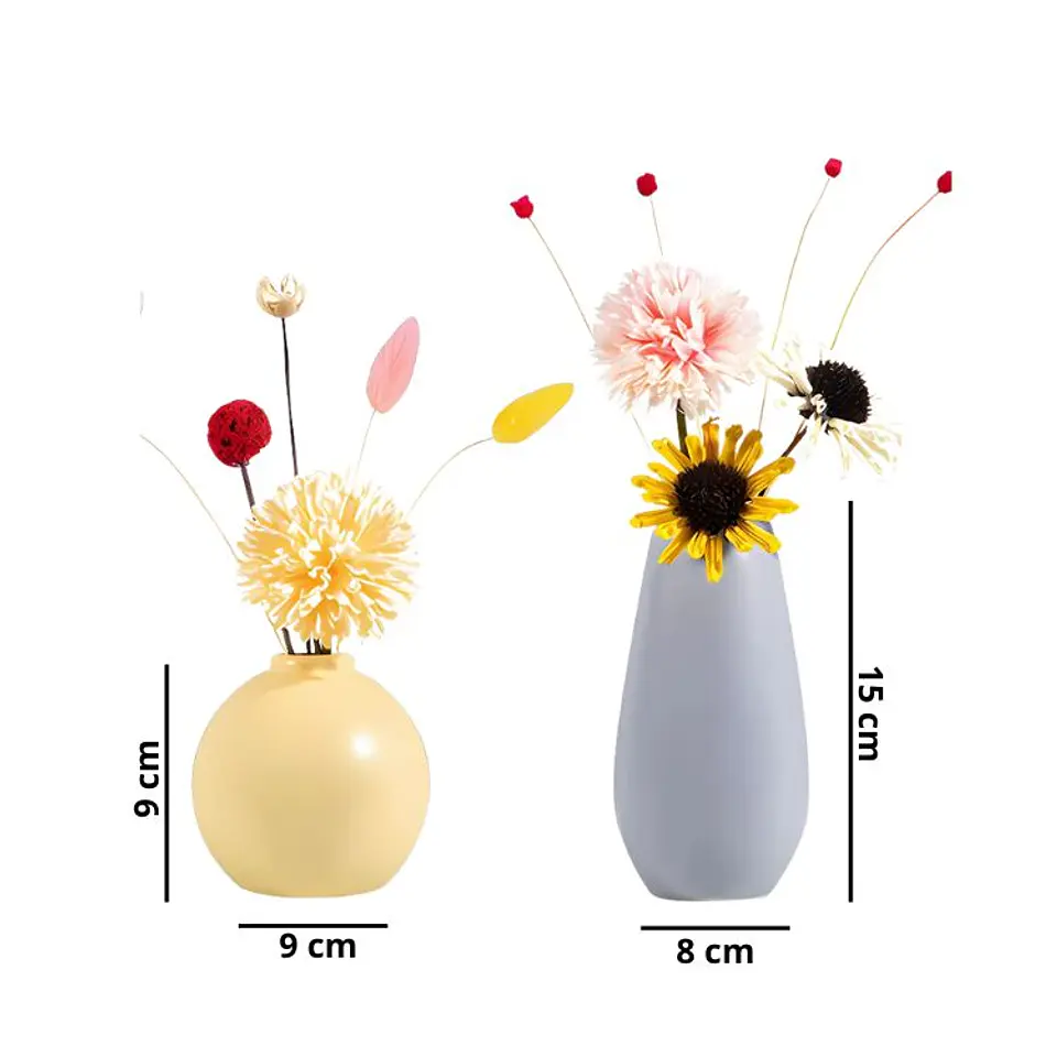 Set 4 Floreros Estilo Nórdico De Ceramica 4