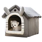 Casa Para Mascotas Calida De Interior Forrada En Felpa - Miniatura 1