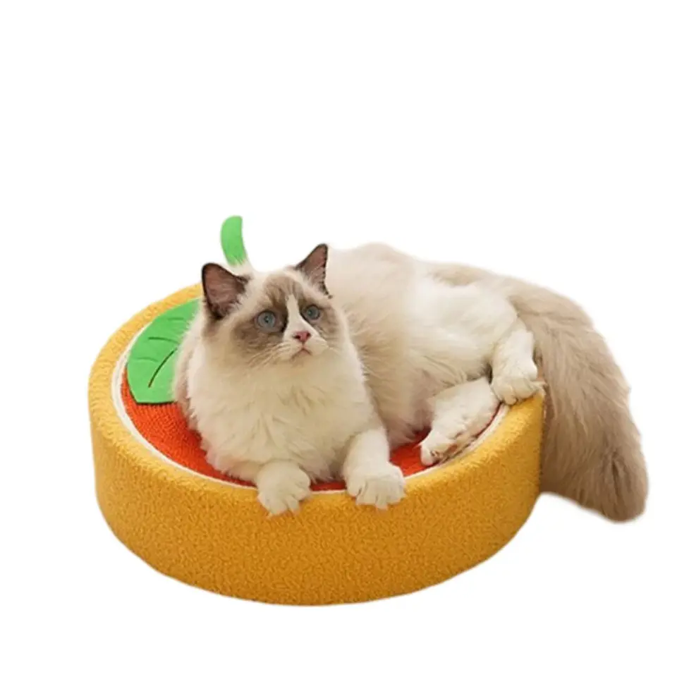 Rascador De Cama Con Forma Redonda De Sisal De Frutas 1
