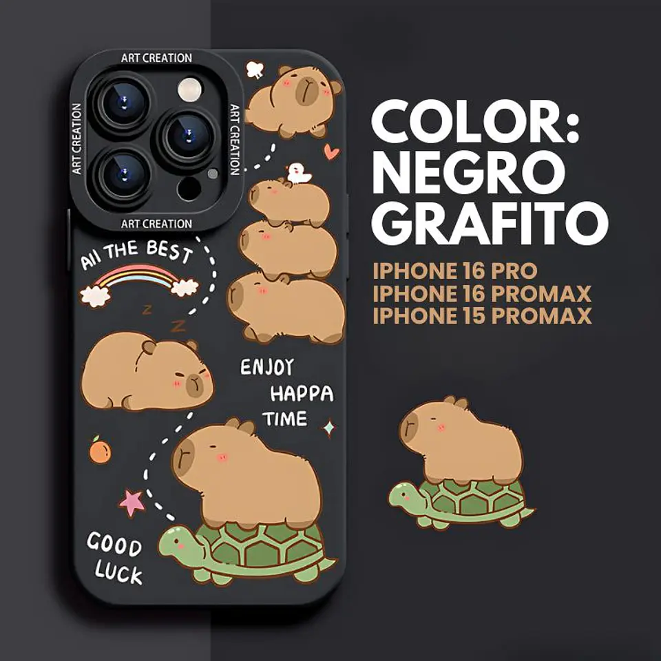 Carcasa Funda Silicona iPhone 16 Pro Capibara Antigolpes 4