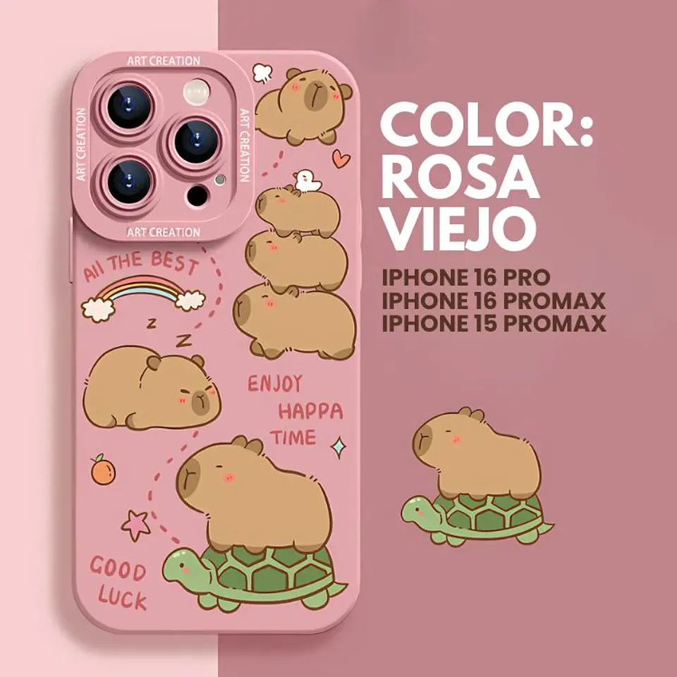 Carcasa Funda Silicona iPhone 16 Pro Capibara Antigolpes 6