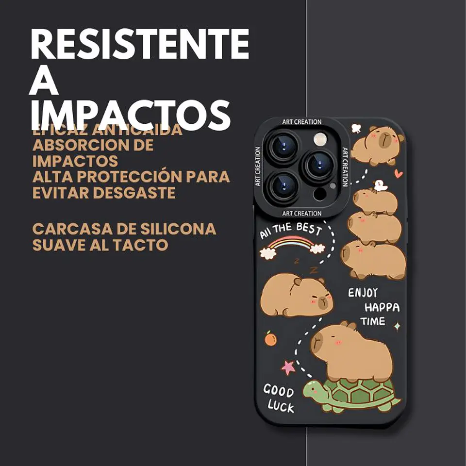 Carcasa Funda Silicona iPhone 16 Pro Max Capibara Antigolpes 6