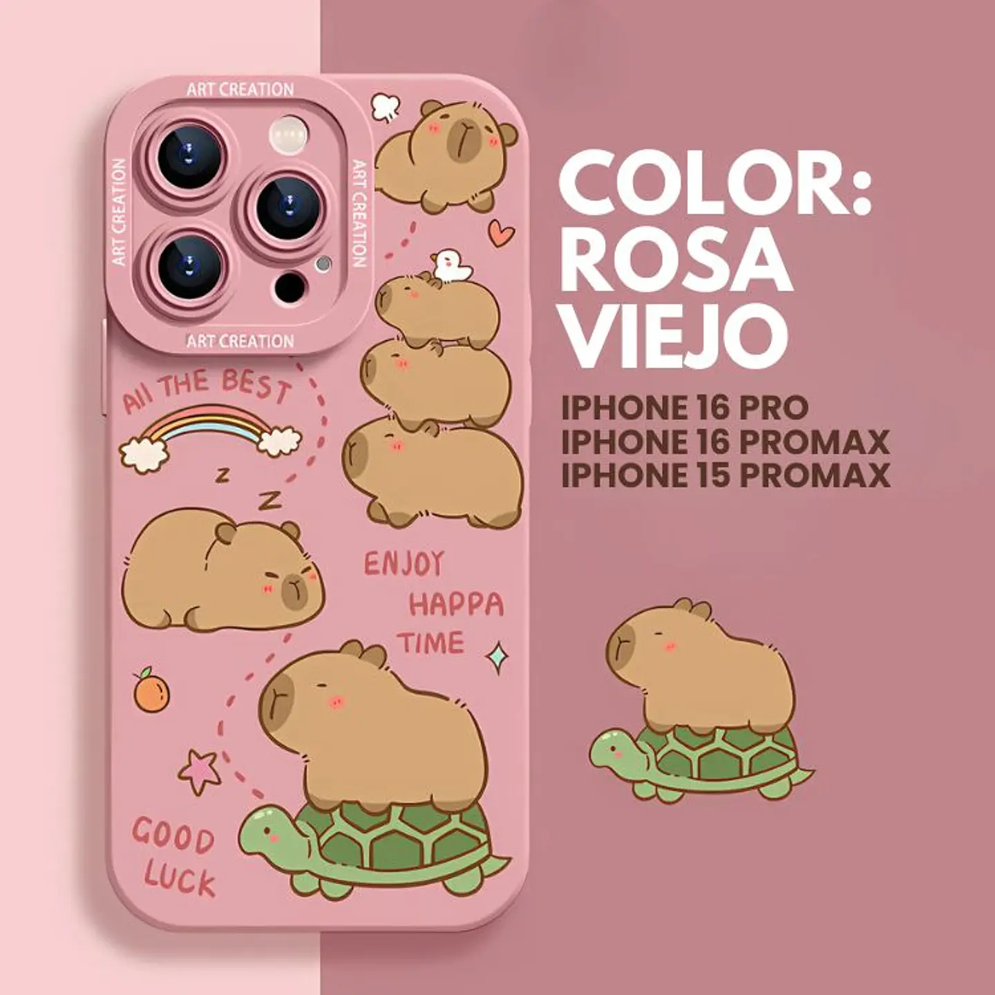 Carcasa Funda Silicona iPhone 16 Pro Max Capibara Antigolpes 8