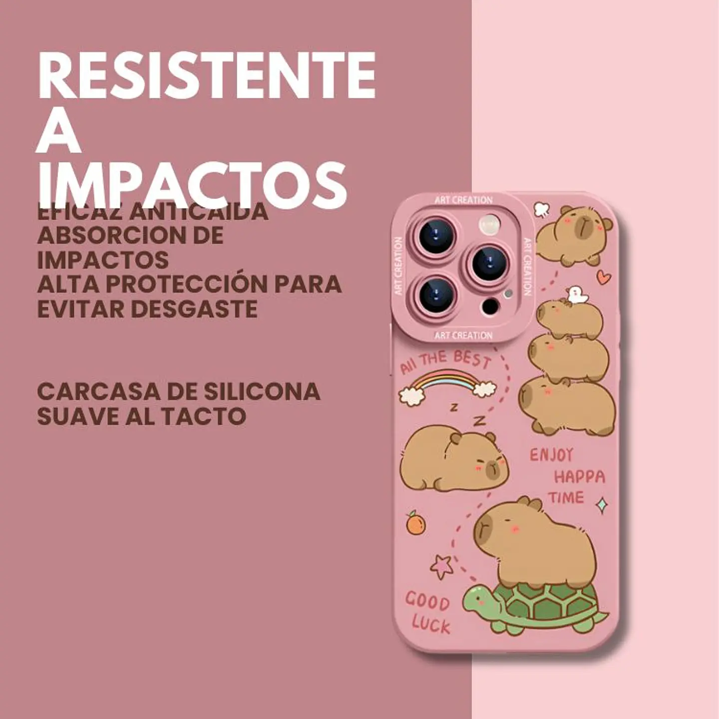 Carcasa Funda Silicona iPhone 15 Pro Max Capibara Antigolpes 9