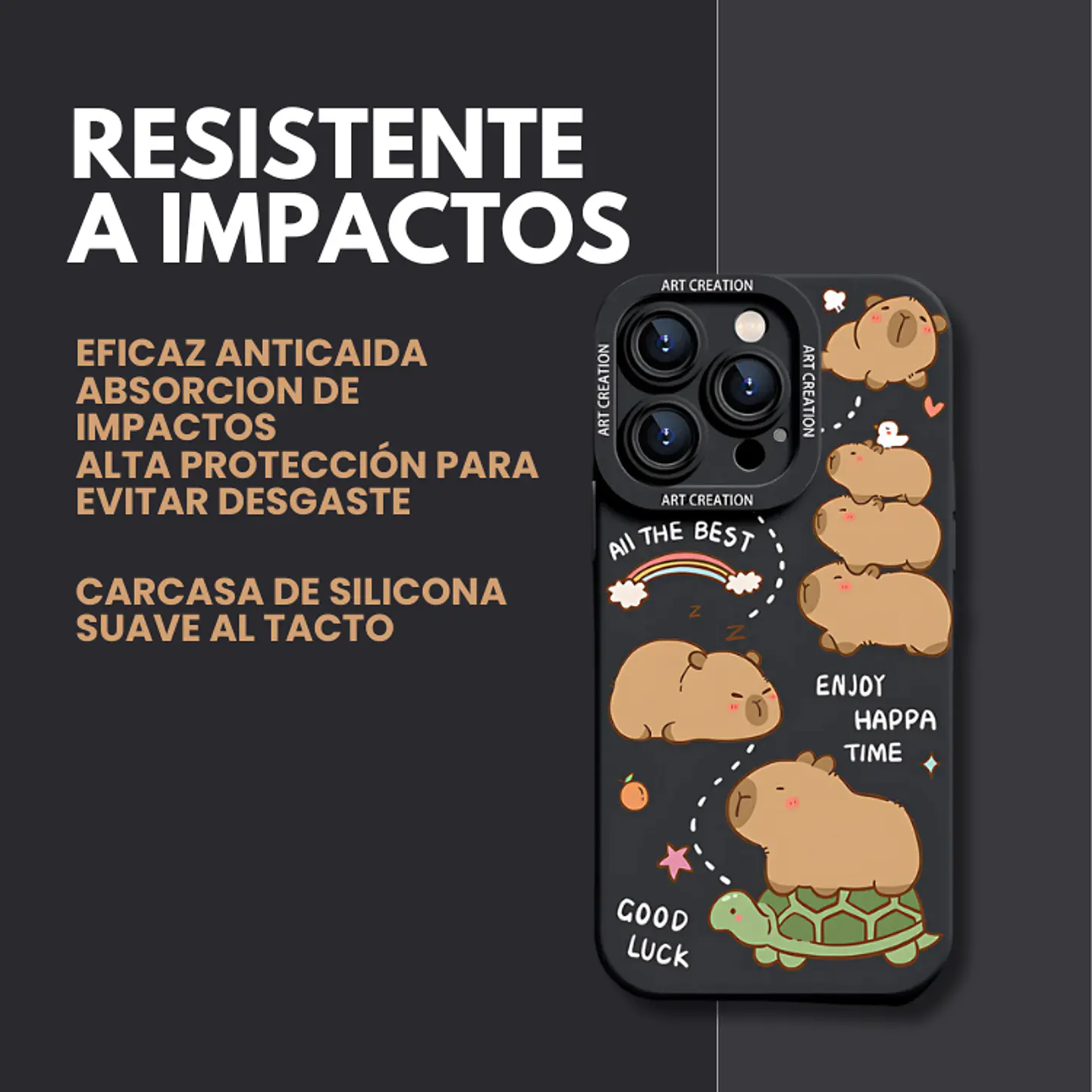Carcasa Funda Silicona iPhone 16 Pro Capibara Antigolpes 8