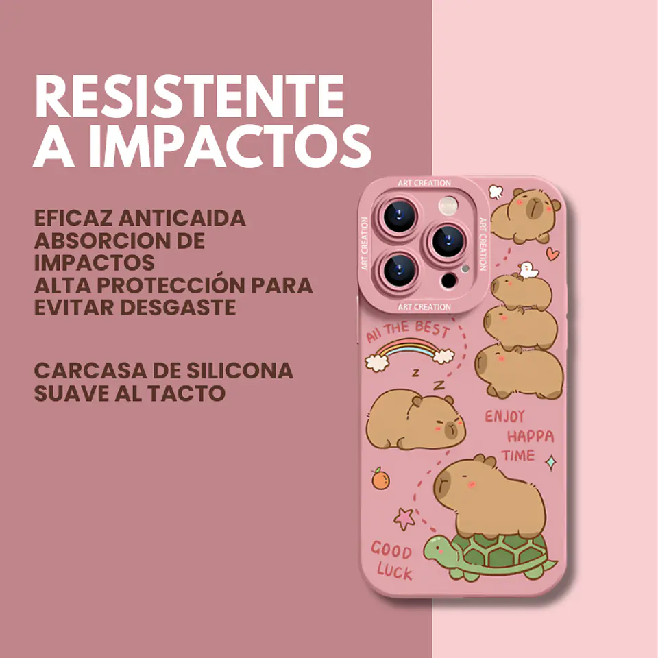Carcasa Funda Silicona iPhone 16 Pro Capibara Antigolpes 9