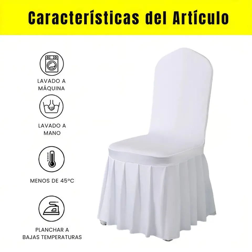 Pack 4 Funda Plisada Sillas Eventos Hoteles Fiestas Bodas 6