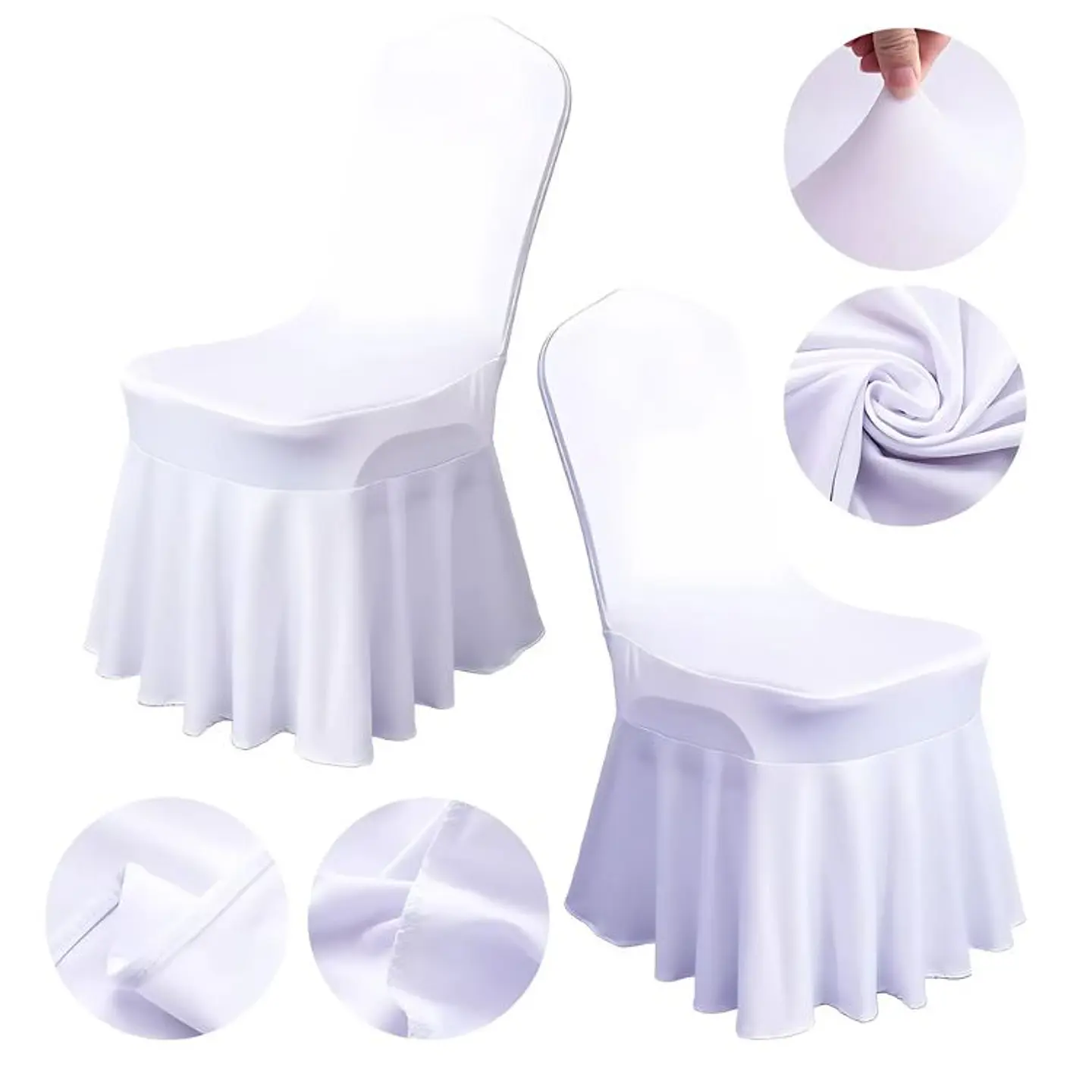 Pack 4 Funda Plisada Sillas Eventos Hoteles Fiestas Bodas 5