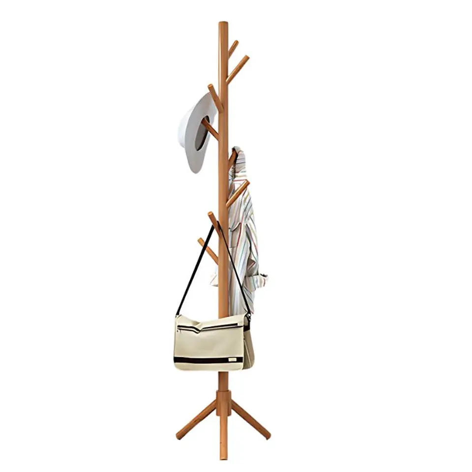 Perchero De Pie Colgador Simple De Madera Organizador 175x45 1