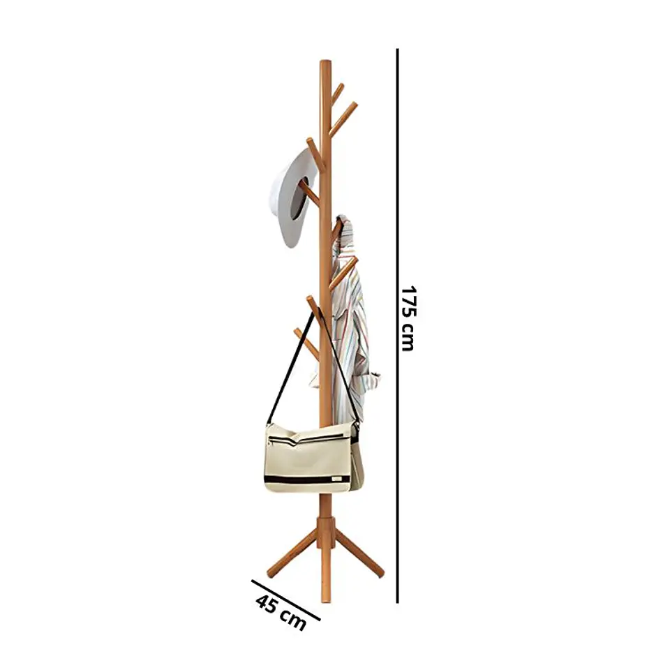 Perchero De Pie Colgador Simple De Madera Organizador 175x45 2