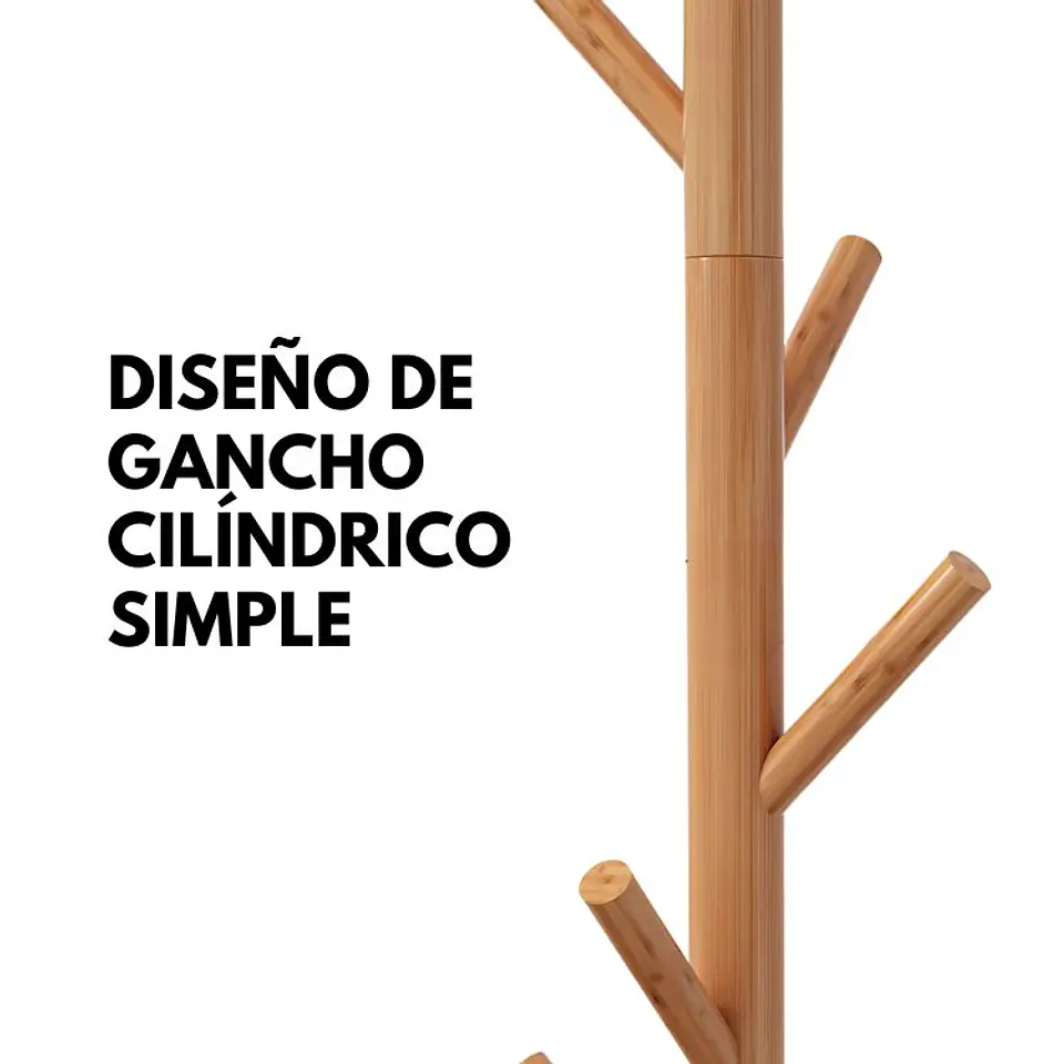 Perchero De Pie Colgador Simple De Madera Organizador 175x45 3