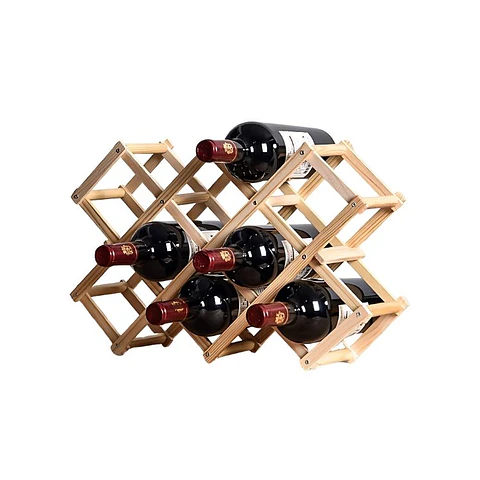 Estante Para 10 Botellas de Vino Plegable
