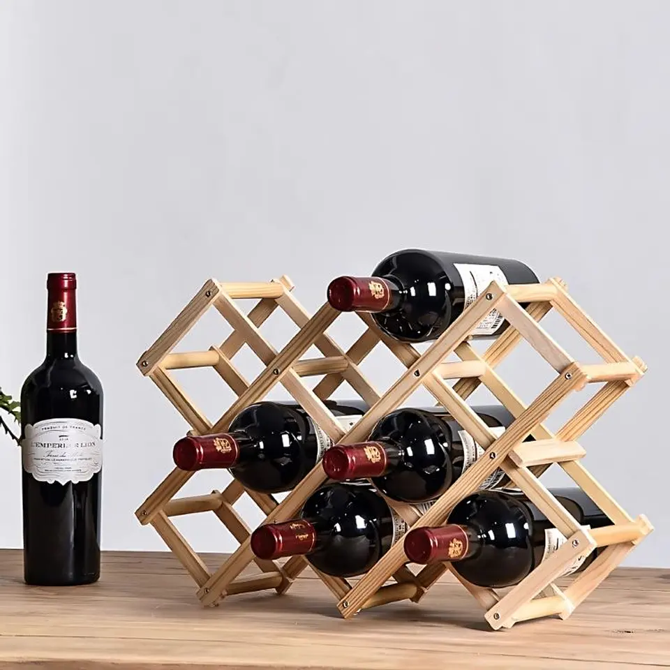 Estante Para 10 Botellas de Vino Plegable 2