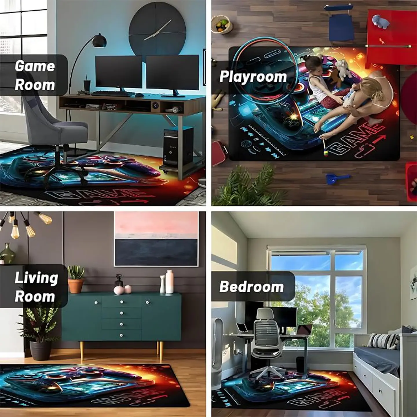 Alfombra 3D Gamer 120x160cm Dormitorio Living Sala de juegos 5