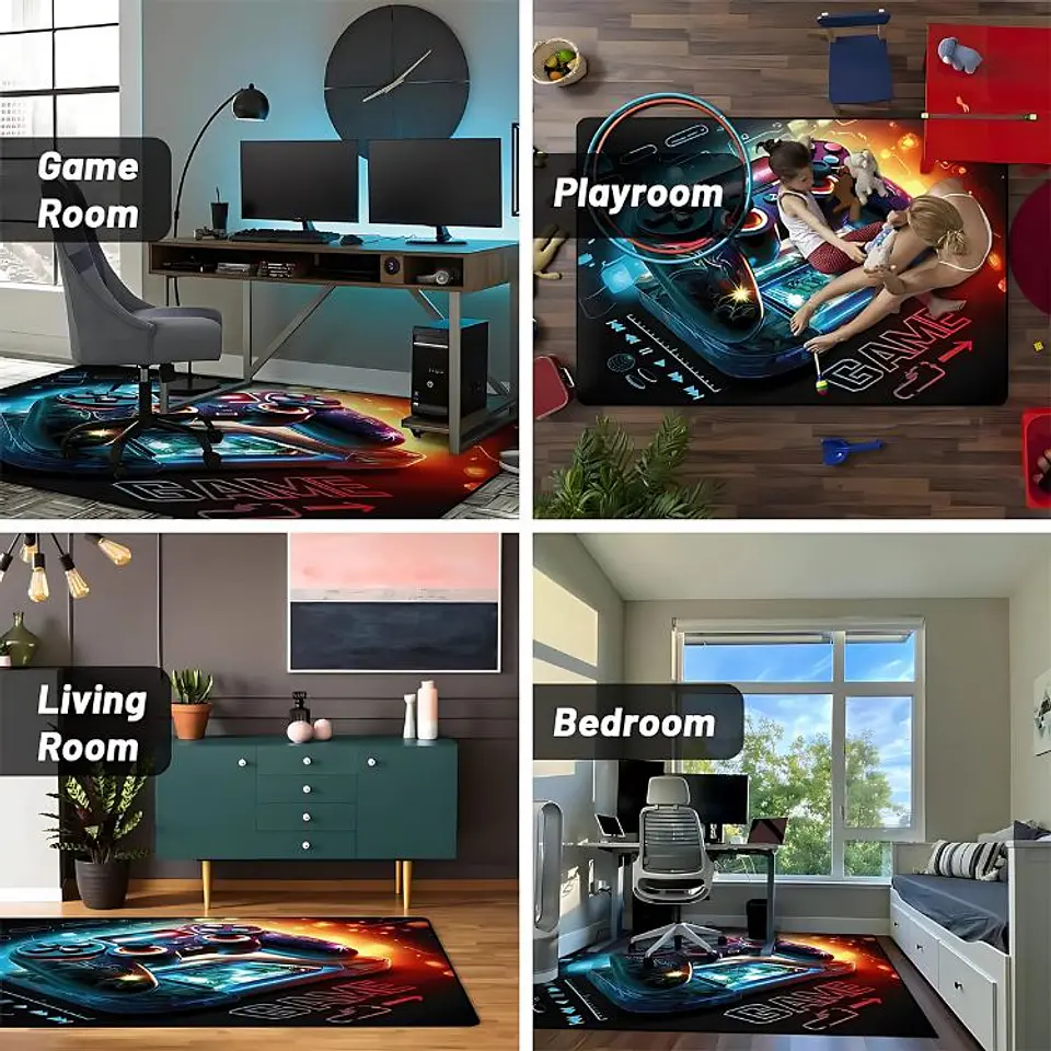 Alfombra 3D Gamer 140*200cm Dormitorio Living Sala de Juegos 5