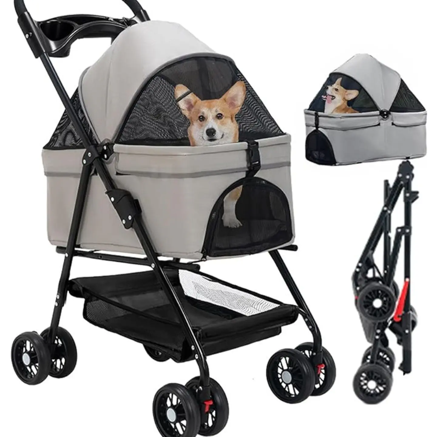 Coche Para Mascotas Raza Pequeña Plegable 20kg 1
