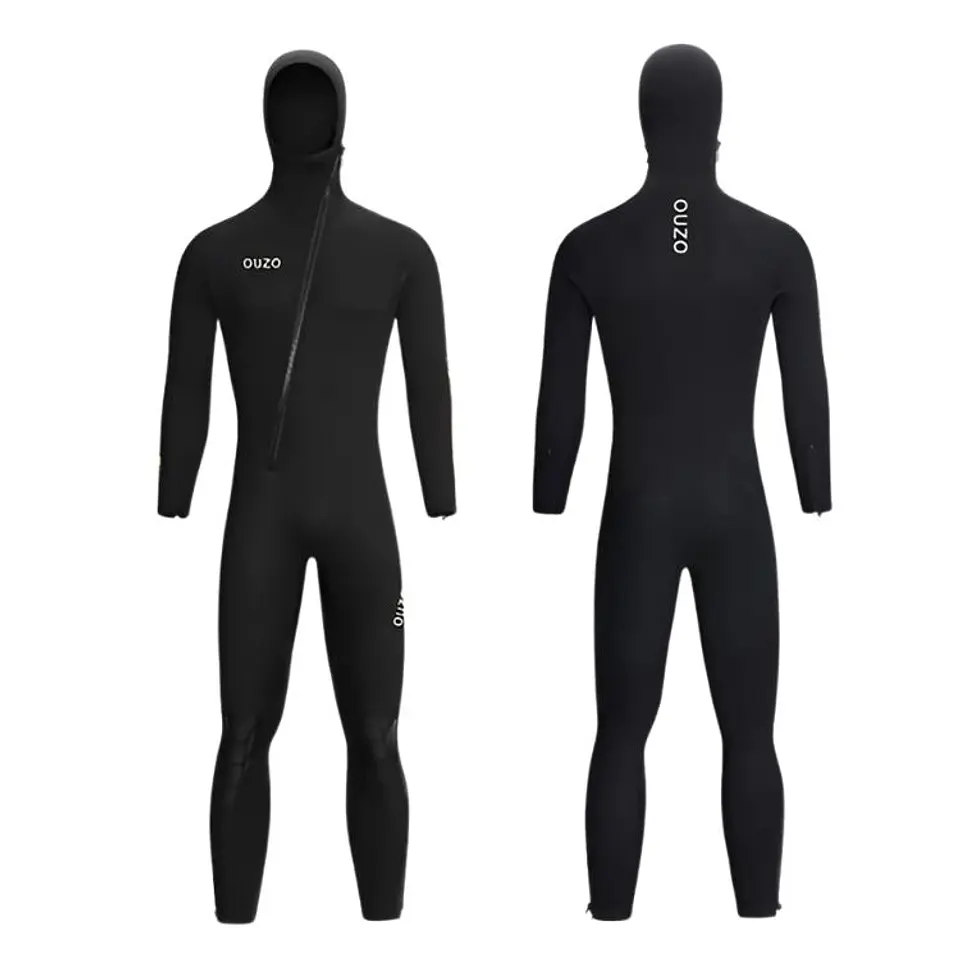 Traje de Neopreno Pesca Surf Buceo Natación 5mm con Capucha 3