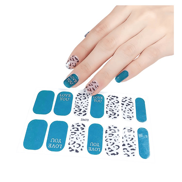 Set 10 Láminas Gel Esmalte Uñas Manicure Pintura Variados 2