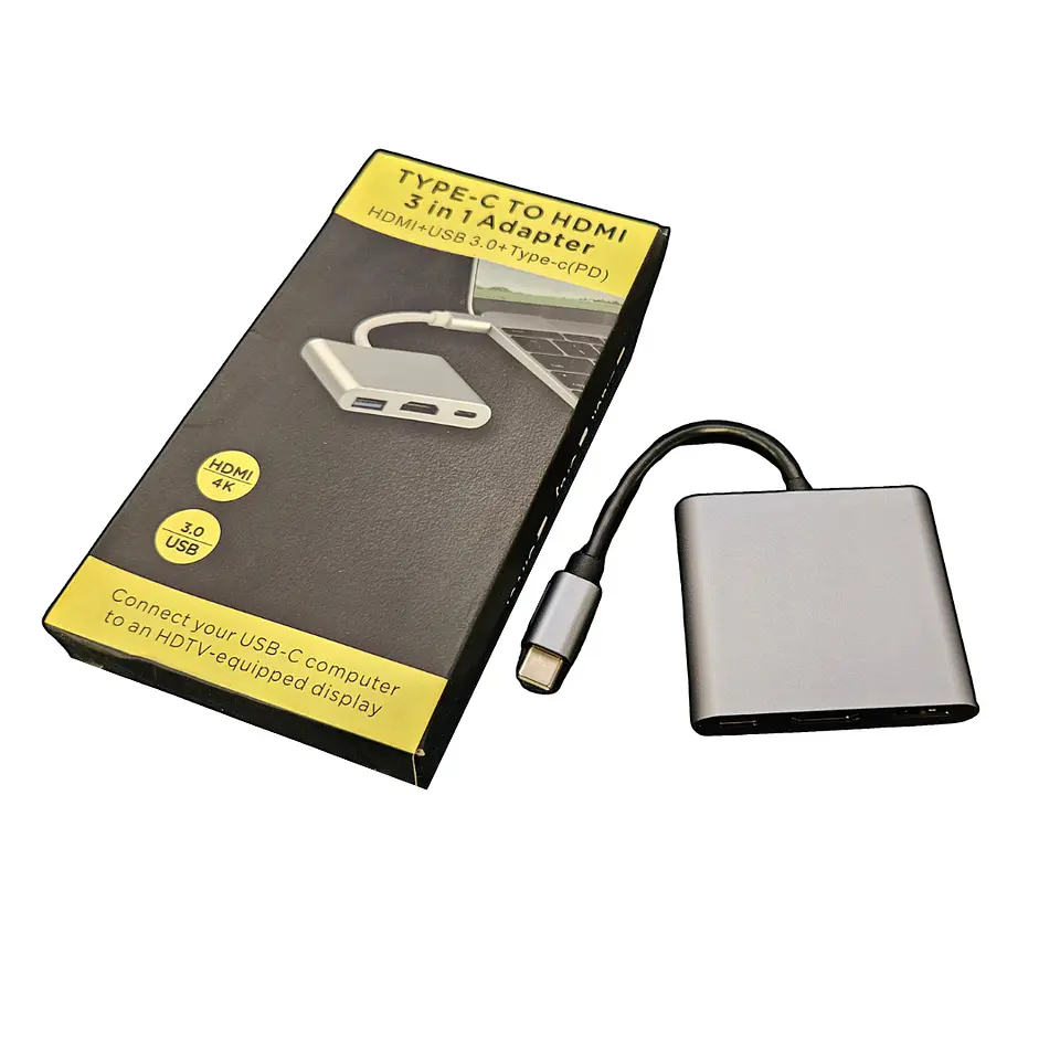 Adaptador Multipuerto 3 En 1 Usb Tipo C 3.0 A Hdmi 4k   1