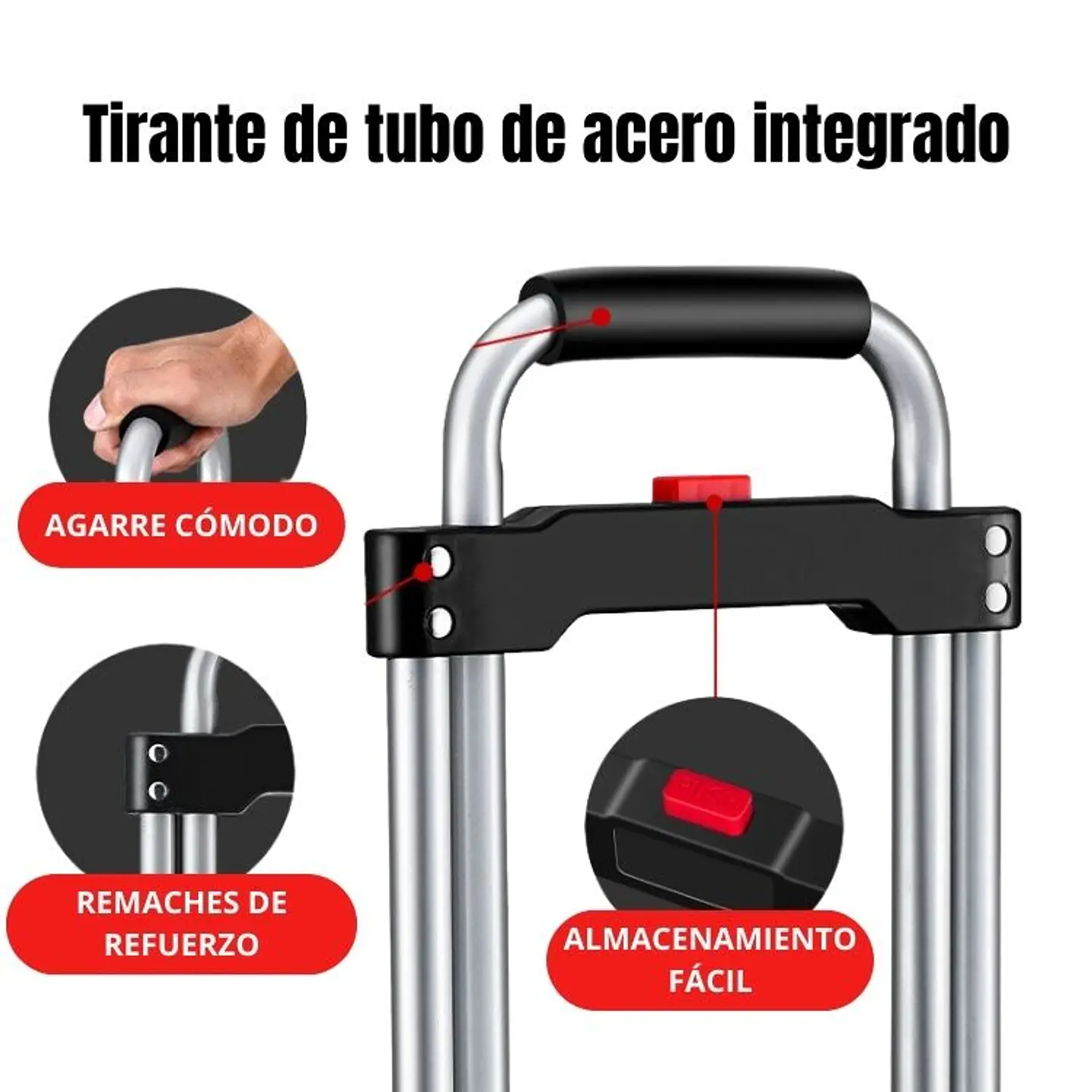 Carretilla De Carga Yegua Plegable Extensible Soporte 100 Kg 4