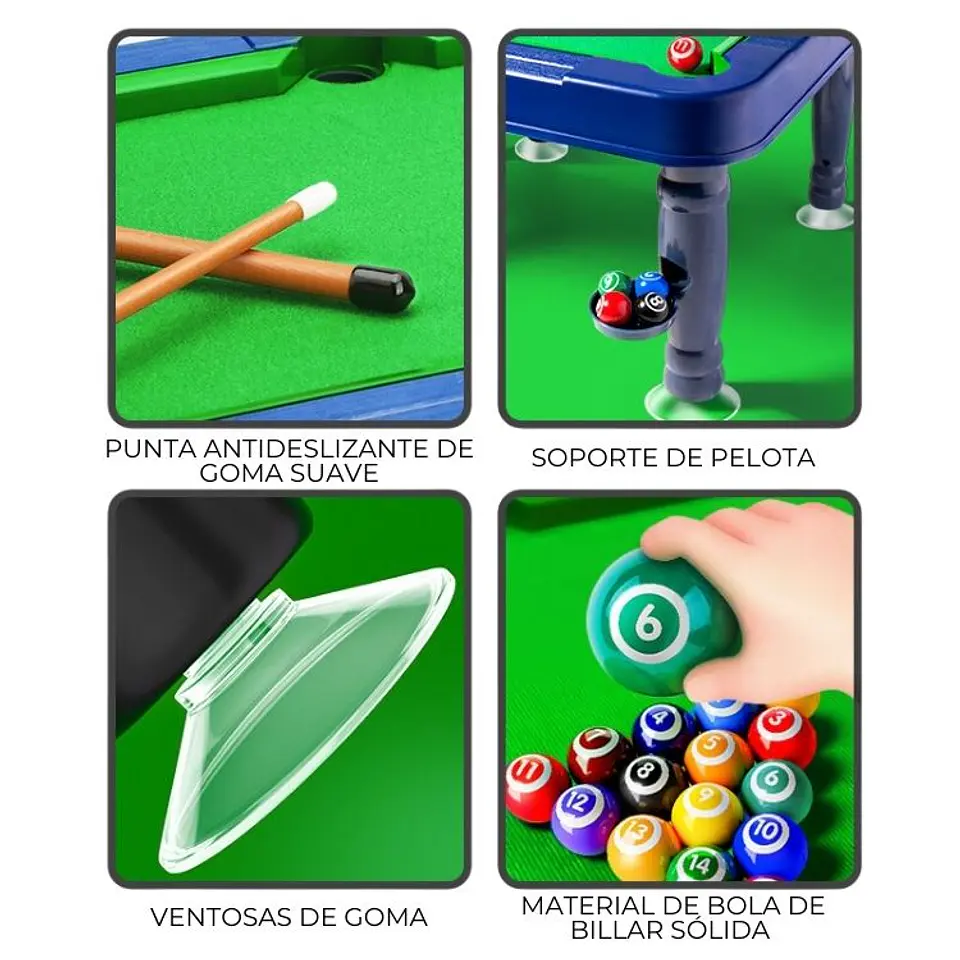 Mesa de Pool para Niños Mini Billar de Juguete 3