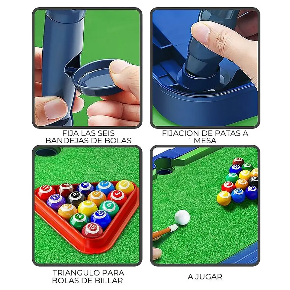 Mesa de Pool para Niños Mini Billar de Juguete 4