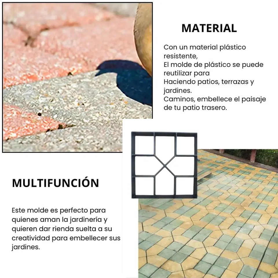 Molde Para Cemento Construcción Baldosas Decoración 40*40cm 10