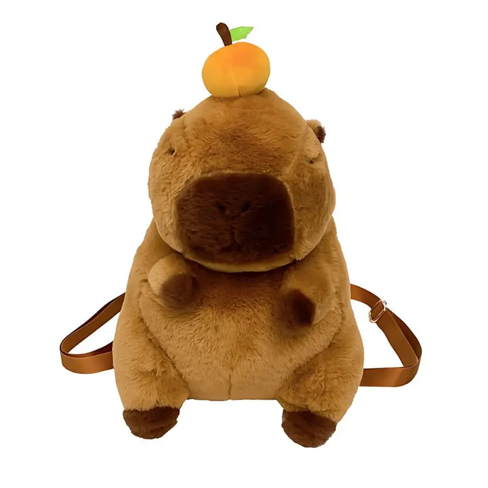 Mochila De Felpa Capibara Kawaii Para Niños Unisex 1