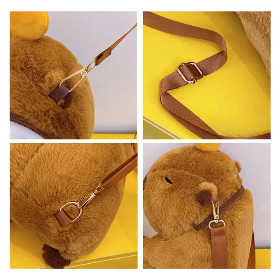 Mochila De Felpa Capibara Kawaii Para Niños Unisex 4