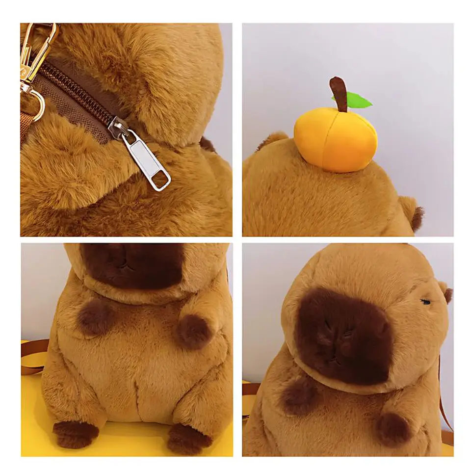 Mochila De Felpa Capibara Kawaii Para Niños Unisex 5