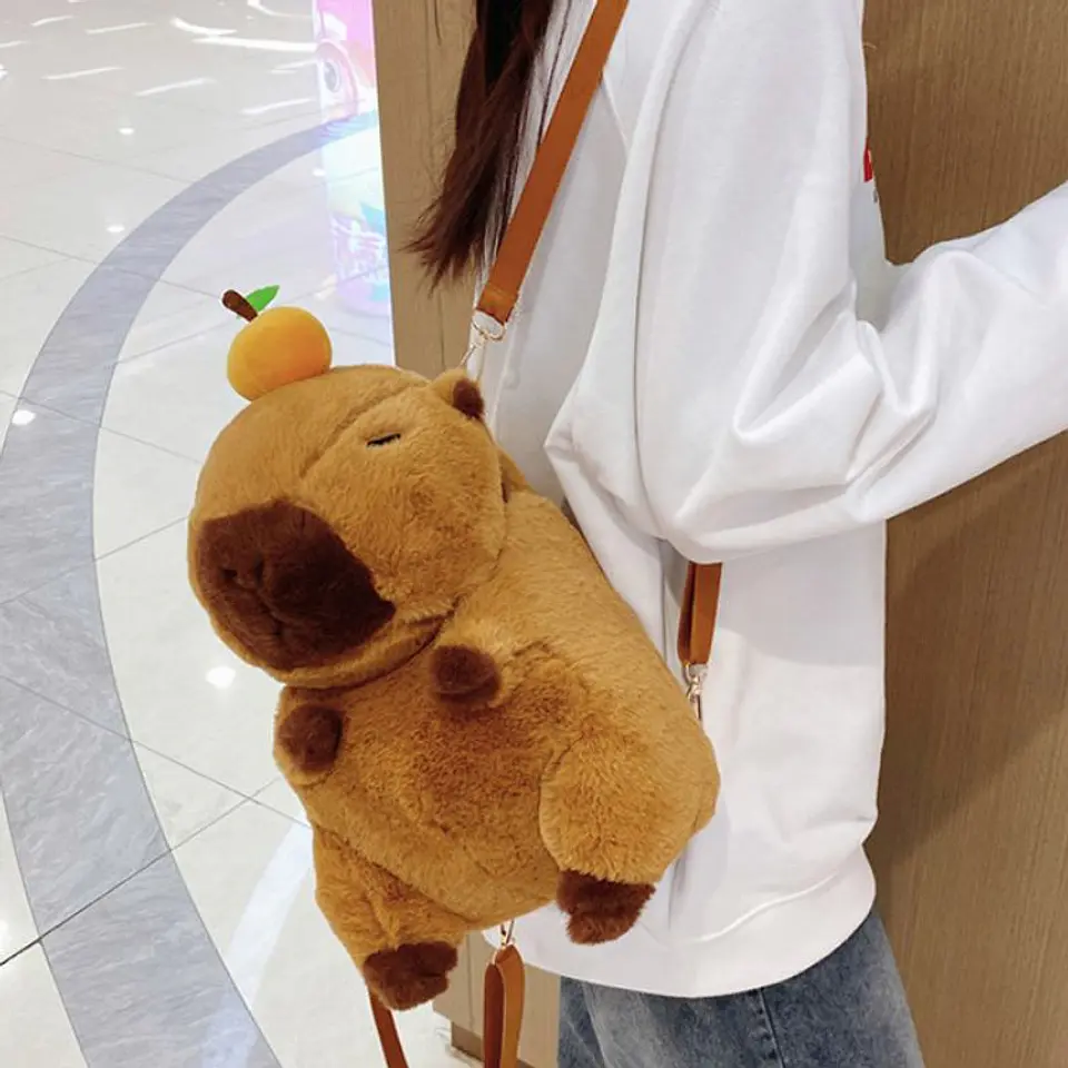 Mochila De Felpa Capibara Kawaii Para Niños Unisex 7
