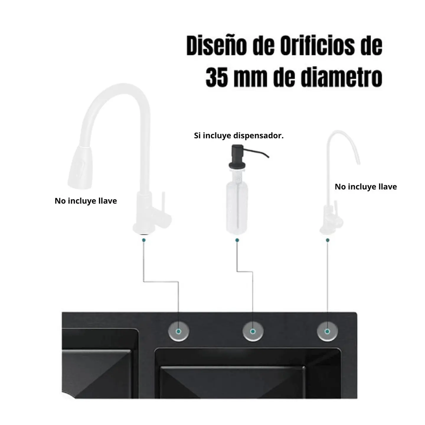 Lavaplatos Mate Acero Inoxidable 44x28 Encastre 7