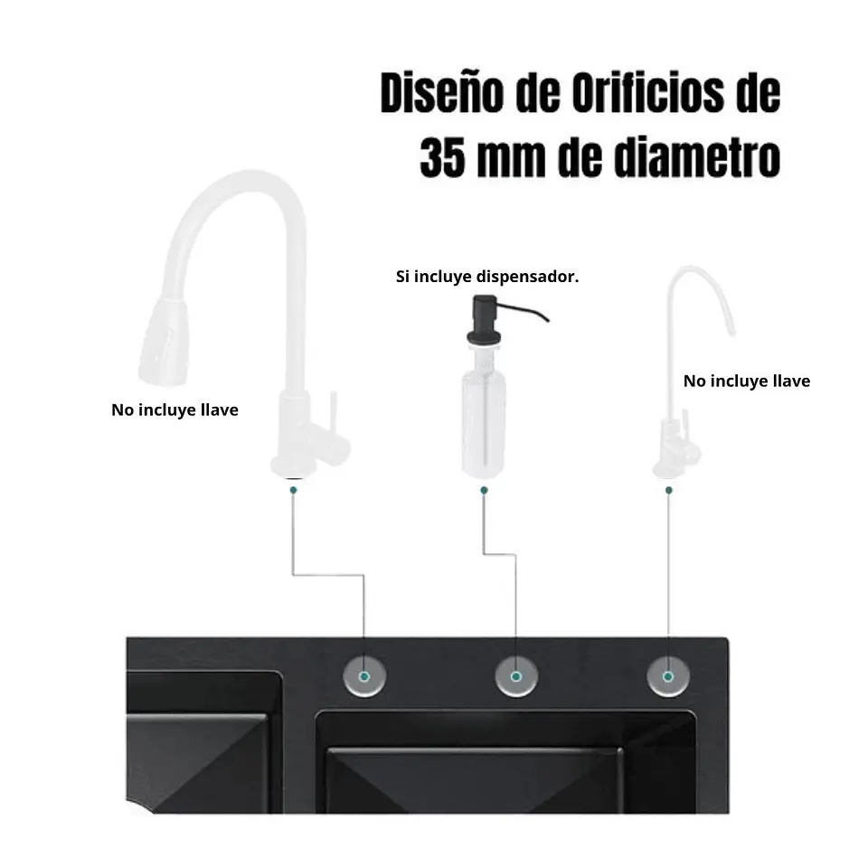 Lavaplatos Mate Acero Inoxidable 44x28 Encastre 7