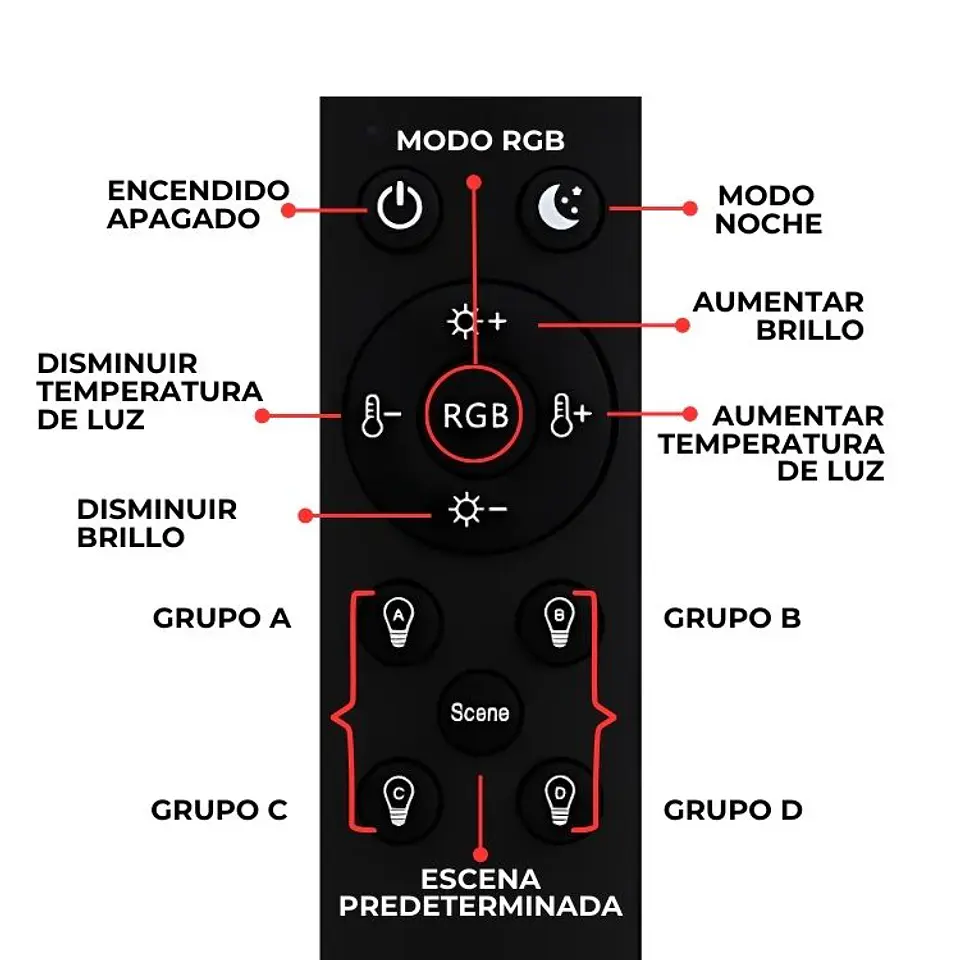 Lampara LED RGB De Techo 24w Moderna - WIFI + control 7