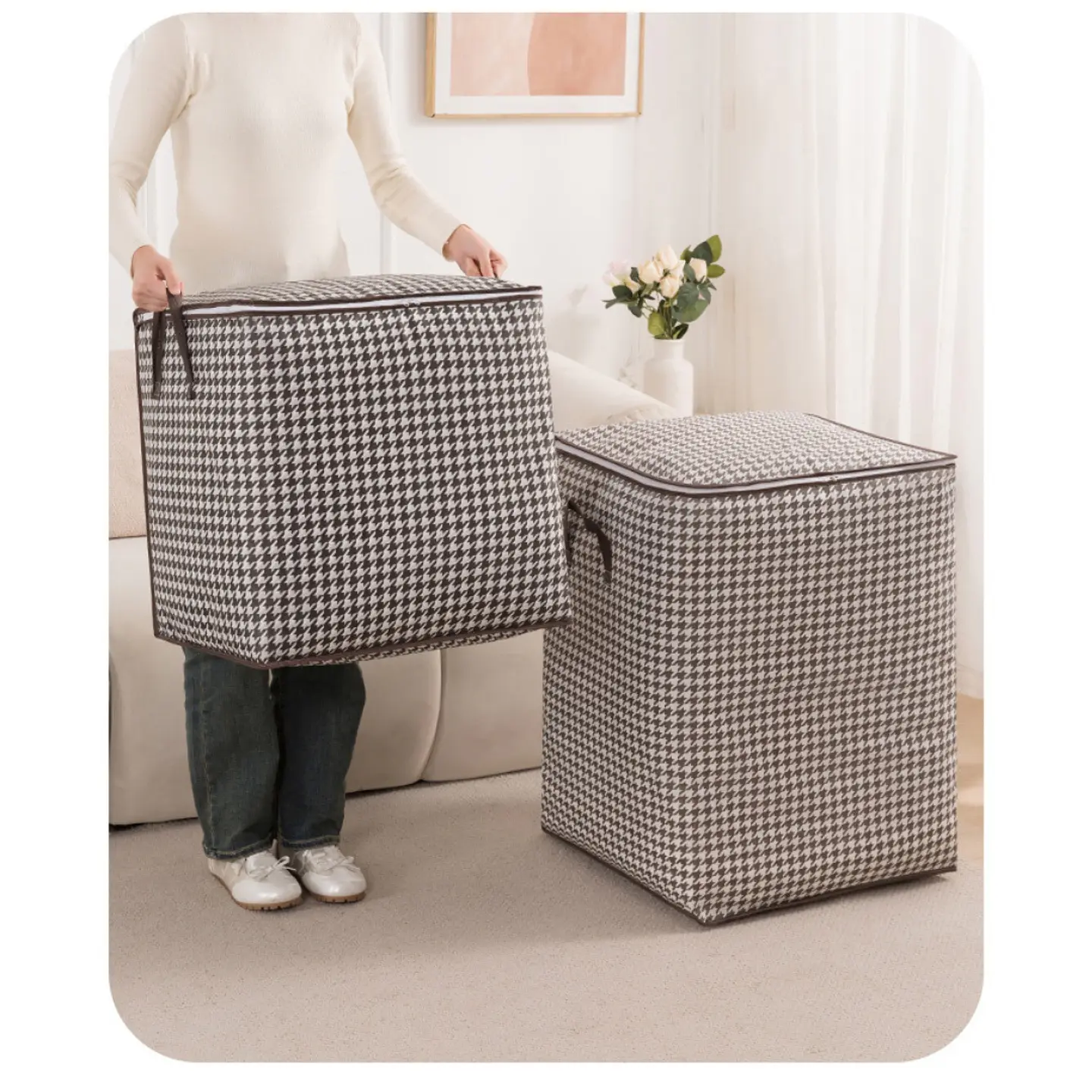 Set 3 Cestas Ropa Sucia con Cierre 110L 140L 180L 3