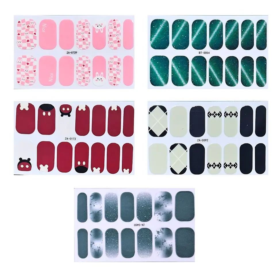 Set 10 Láminas Gel Esmalte Uñas Manicure Pintura Variados 3