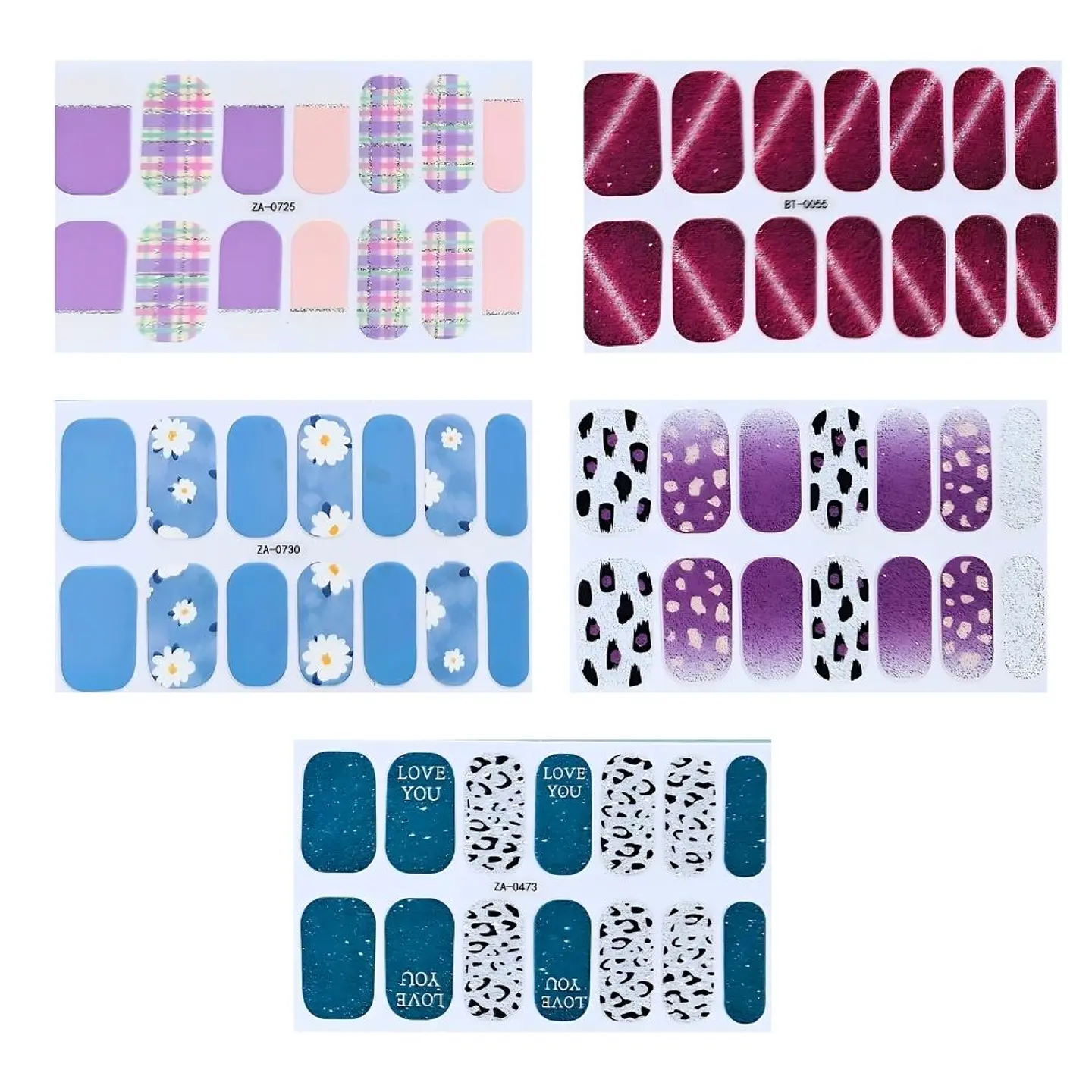 Set 10 Láminas Gel Esmalte Uñas Manicure Pintura Variados 4