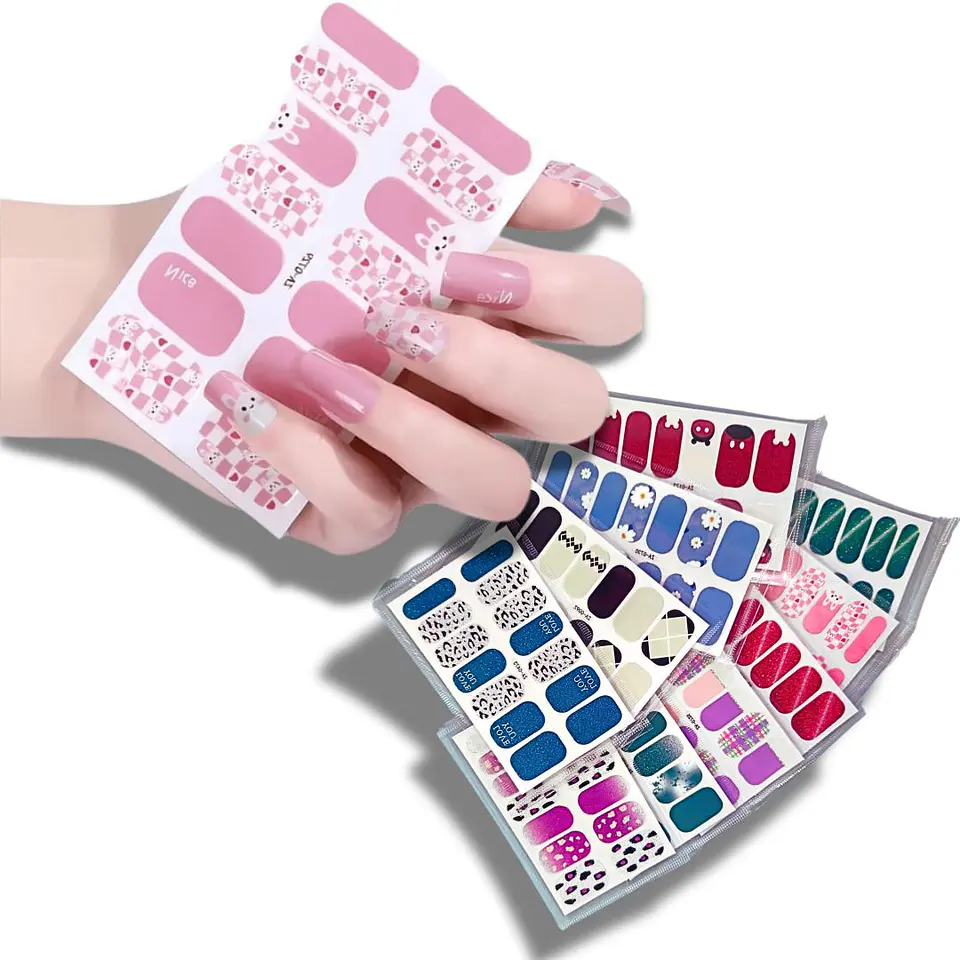 Set 10 Láminas Gel Esmalte Uñas Manicure Pintura Variados 1