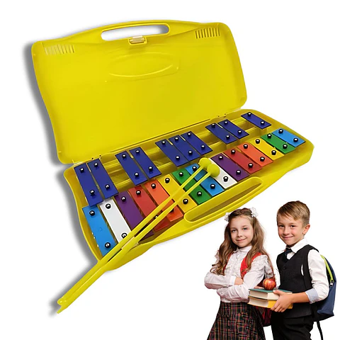 Metalófono 25 Notas Cromático Placas Colores Didáctico